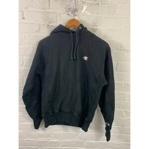 Champion Women's Reverse Weave Hoodie Sweatshirt Long Sleeve Black Size Small